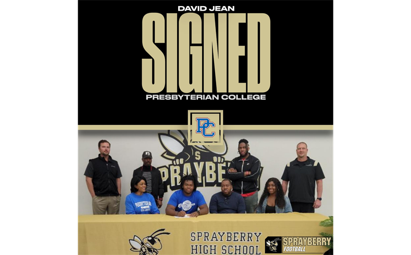 Congratulations to David Jean on signing with Presbyterian College